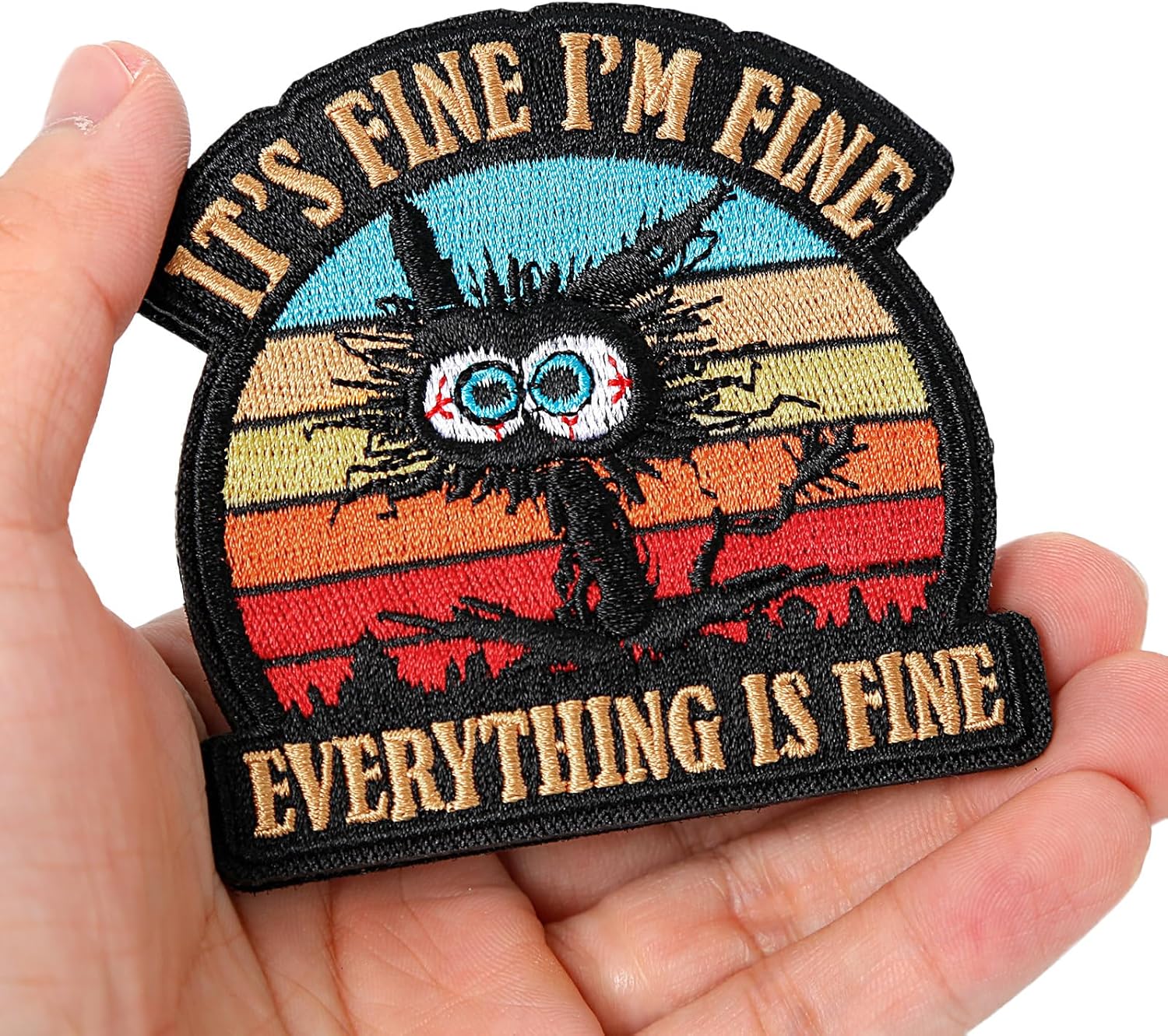 It'S Fine I'M Fine Everything Is Fine Patch, Embroidered Hook and Loop Patches, Funny Meme Morale Patch for Backpacks, Dog Harnesses, Army Vests, Gym Bags, Hats, Helmets