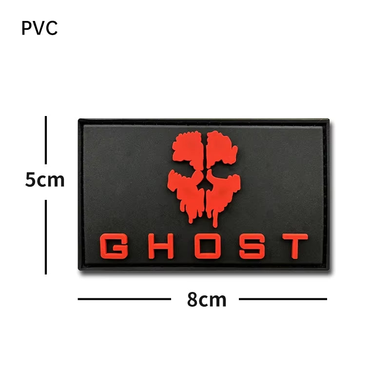 Call of Duty Ghost Mask PVC Patches for Clothing Embroidered Morale Badge Tactical Backpack Sticker Military Armband