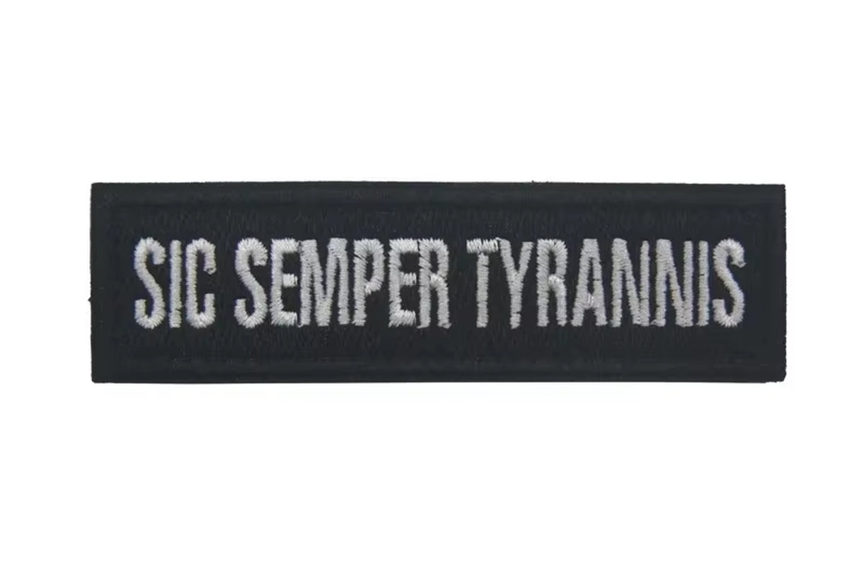 English Version SEMPER FIDELIS SIC SEMPER TYRANNIS Morale Badge Embroidered Patches Hookloop Armband Tactical Backpack Sticker