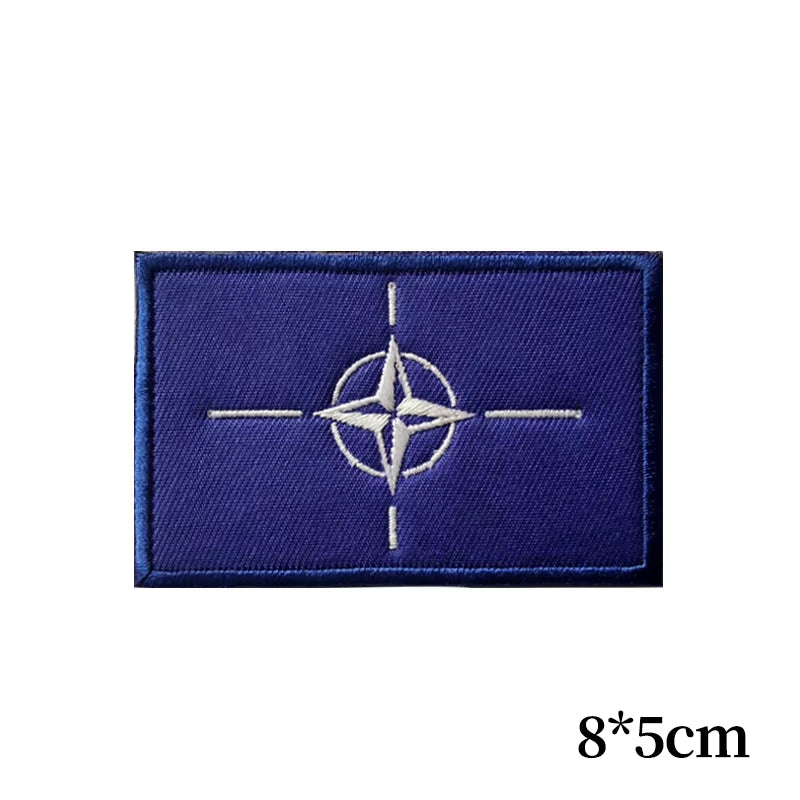 OTAN NATO Flag Patches Embroideried Velcros Patches for Clothes Military Tactical Embroidery Armband Backpack Badge