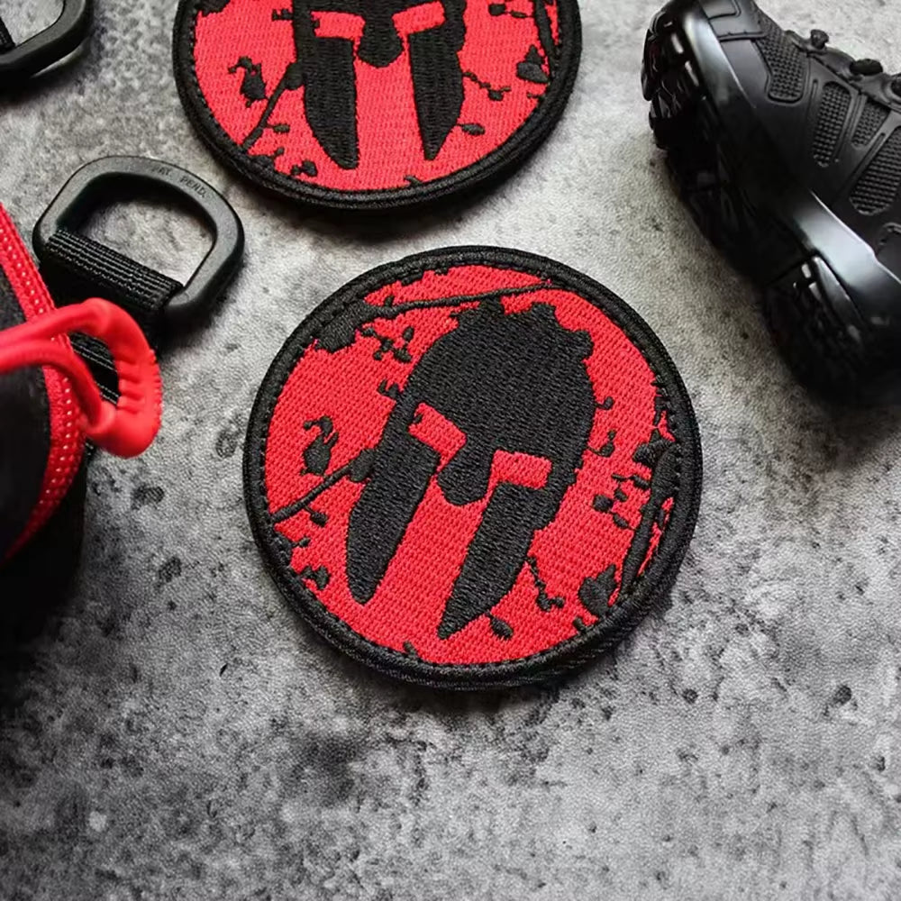 Spartan Armor Warrior Helmet Patch Embroidery Army Tactical Chapter DIY Badges Emblem Military Patches for Clothing Sticker