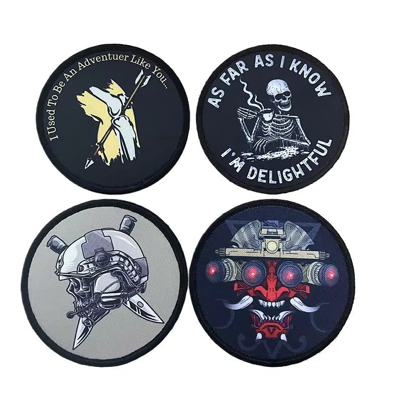 Skull Tactical Patches Mystery Ranch Embroidered Emblem Hook&Loop Patch Skull Head Morale Badge DIY Outdoor Backpack Applique