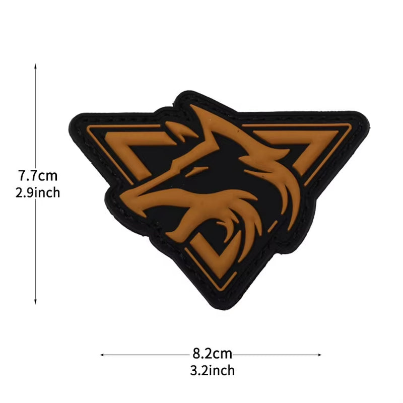 Wolf Head Morale Badge Patch PVC Luminous Tactical Armband Tactical Equipment Military Hook and Loop Patches Backpack Sticker