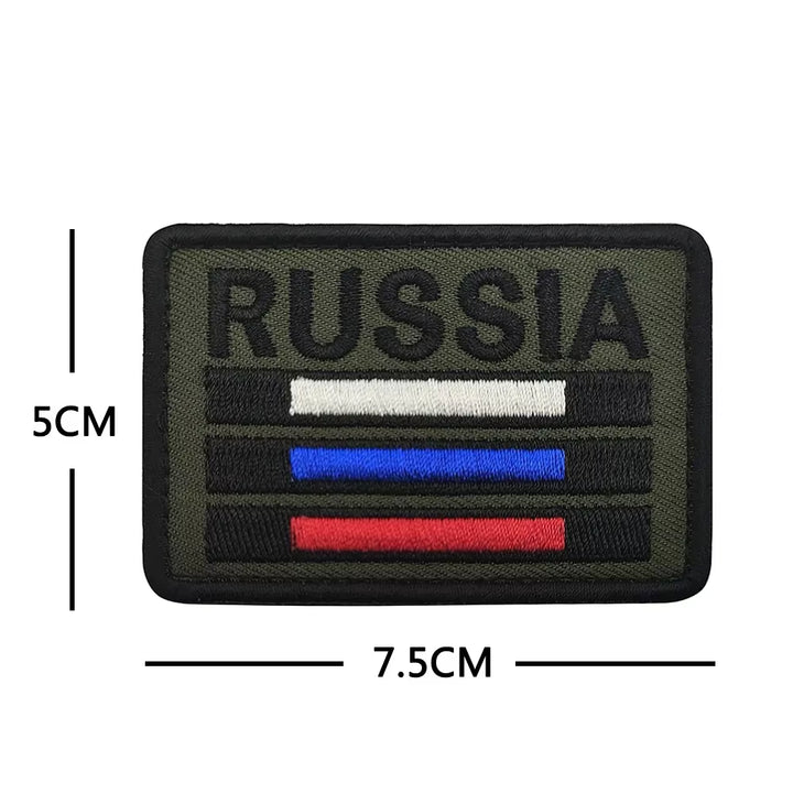 RUSSIA Dog Soldier Russian Chevrons Embroidered Hook&Loop Patches Tactical Pirate Hero Morale Badge Backpack Decorative Sticker