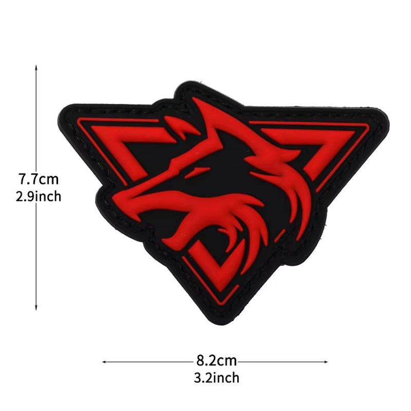 Wolf Head Morale Badge Patch PVC Luminous Tactical Armband Tactical Equipment Military Hook and Loop Patches Backpack Sticker