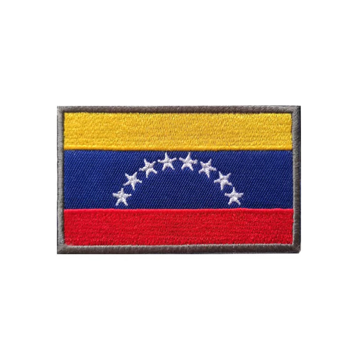 Spain Us Flag Badge Hook and Loop Embroidered Army Military Tactical Hook Patches Mexico Flags Cloth Stickers Shoulder Applieque