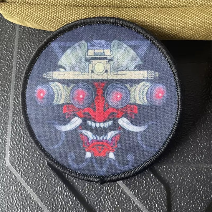 Prajnaparamita Ghost Warrior Tactical Patch Japanese Monster Hook and Loop Armband Cloth Sticker Backpack Patches Military