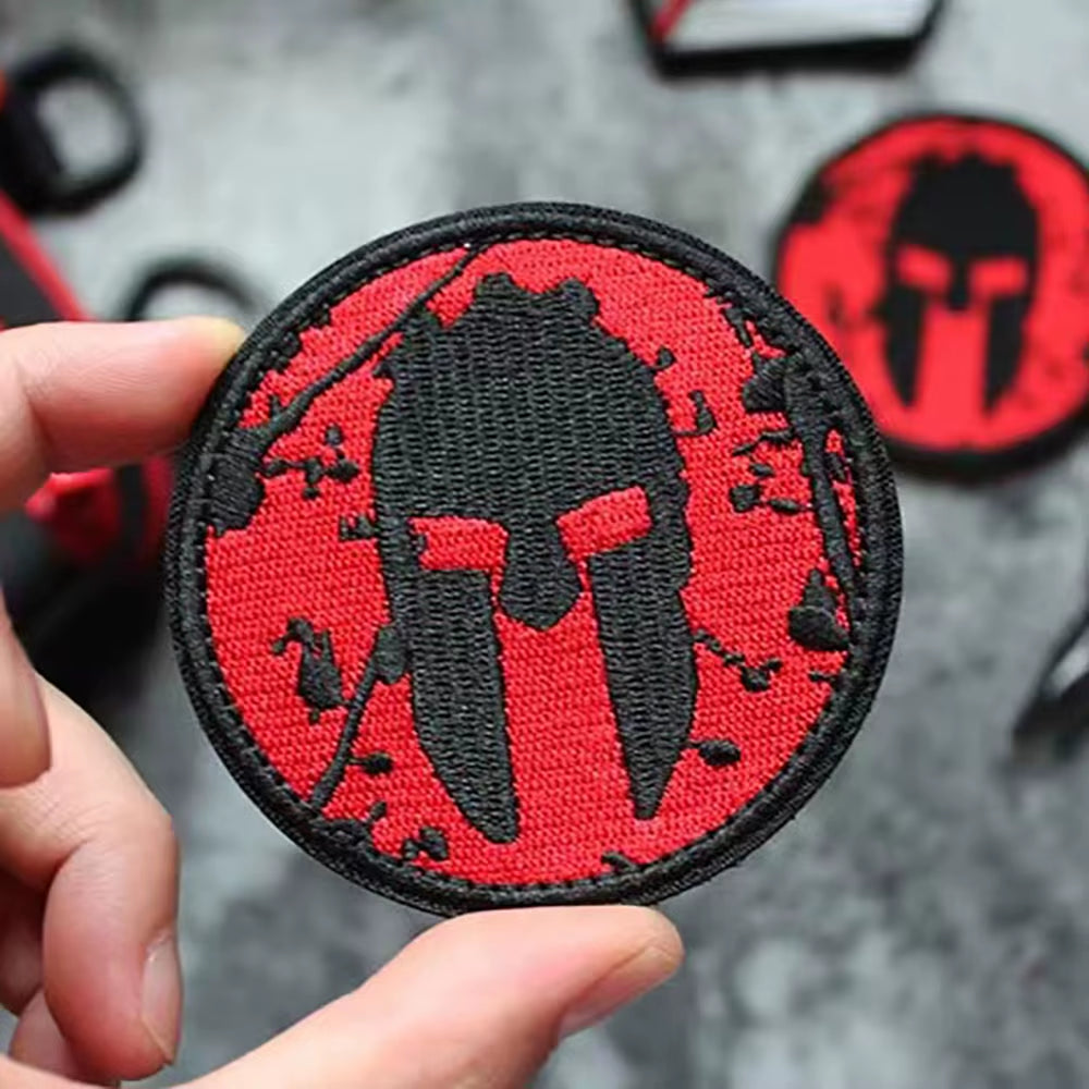 Spartan Armor Warrior Helmet Patch Embroidery Army Tactical Chapter DIY Badges Emblem Military Patches for Clothing Sticker