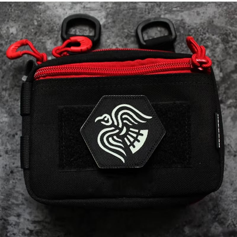 Viking Totem Raven Nordic Style Laser Engraving Hook and Loop Patch Viking Morale Badge IR Luminous Backpack Tactical Stickers