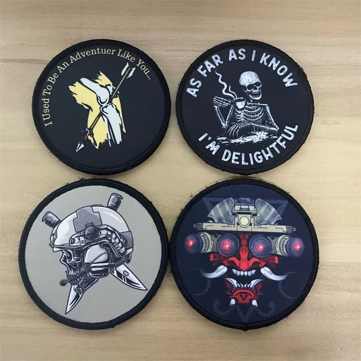 Skull Tactical Patches Mystery Ranch Embroidered Emblem Hook&Loop Patch Skull Head Morale Badge DIY Outdoor Backpack Applique