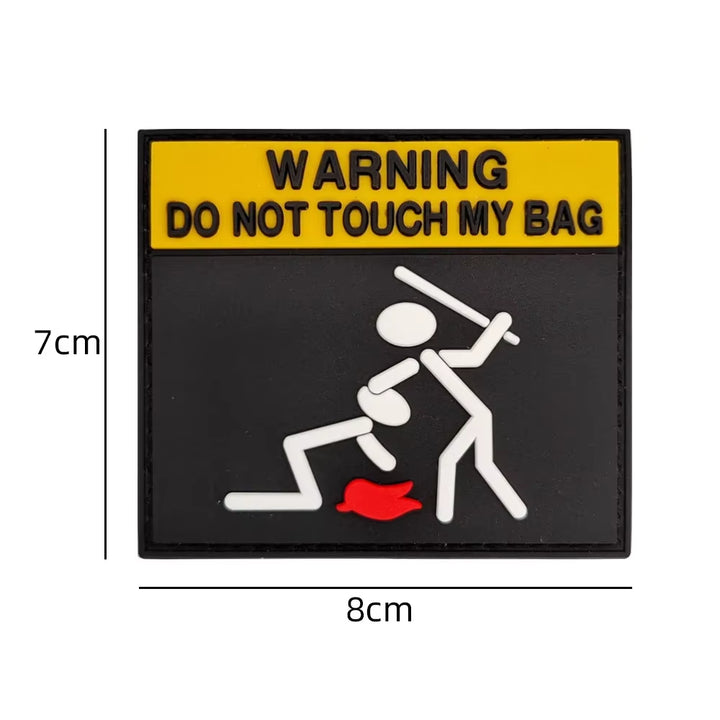 PVC Tactical Patches DO NOT TOUCH WARNING 3D Morale Badge Outdoor Backpack Sticker Decorative Hook and Loop Patch Applique