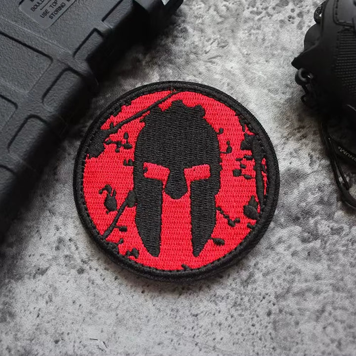 Spartan Armor Warrior Helmet Patch Embroidery Army Tactical Chapter DIY Badges Emblem Military Patches for Clothing Sticker