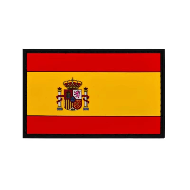 Quality Spain Flag Badge Hook Embroidered Military Cool Hat Patches Spanish Backpack Magic Sticker Cloth Shoulder Bag Applique