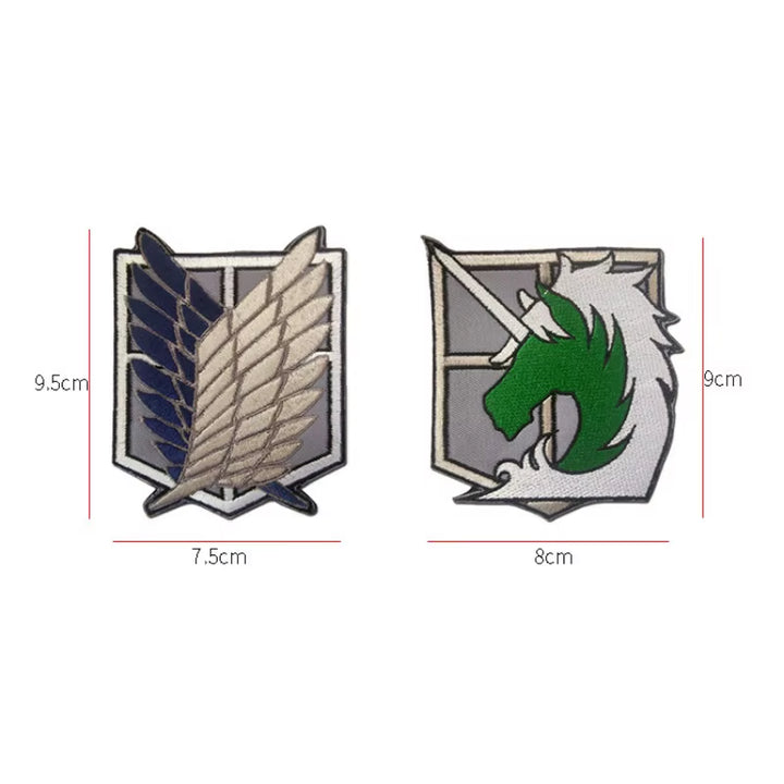 1PC Attack on Giant Anime Wings of Freedom Cosplay Embroidery Velcro Patch Badge Armband Apparel Patches for Clothing Hook &Loop