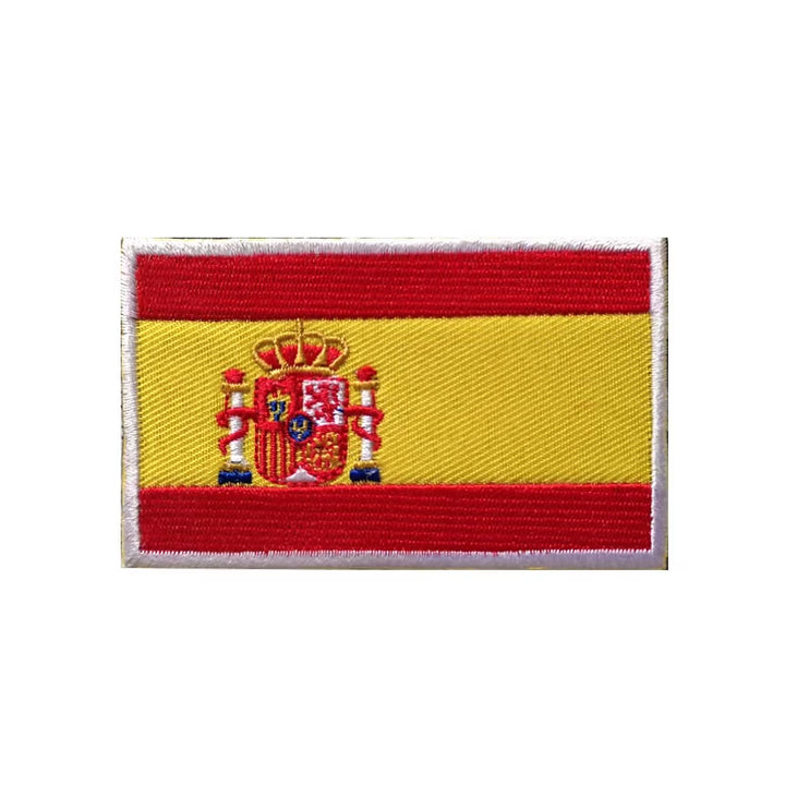 Spain Us Flag Badge Hook and Loop Embroidered Army Military Tactical Hook Patches Mexico Flags Cloth Stickers Shoulder Applieque