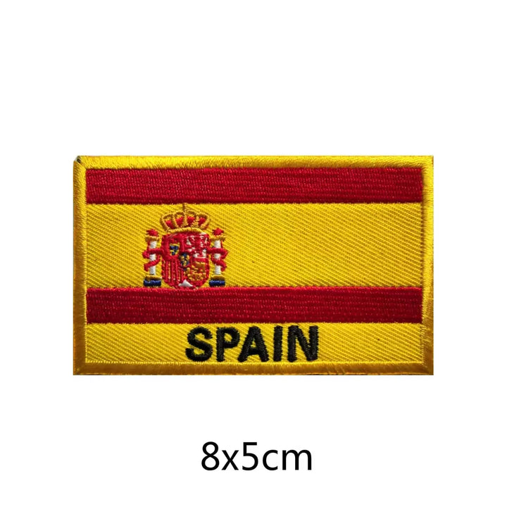 Quality Spain Flag Badge Hook Embroidered Military Cool Hat Patches Spanish Backpack Magic Sticker Cloth Shoulder Bag Applique