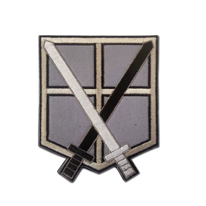 Attack on Titan Wings of Freedom Cosplay Patch Embroidery Velcros Badge for Clothing, Armband, Hook & Loop Apparel Patches, 1PC