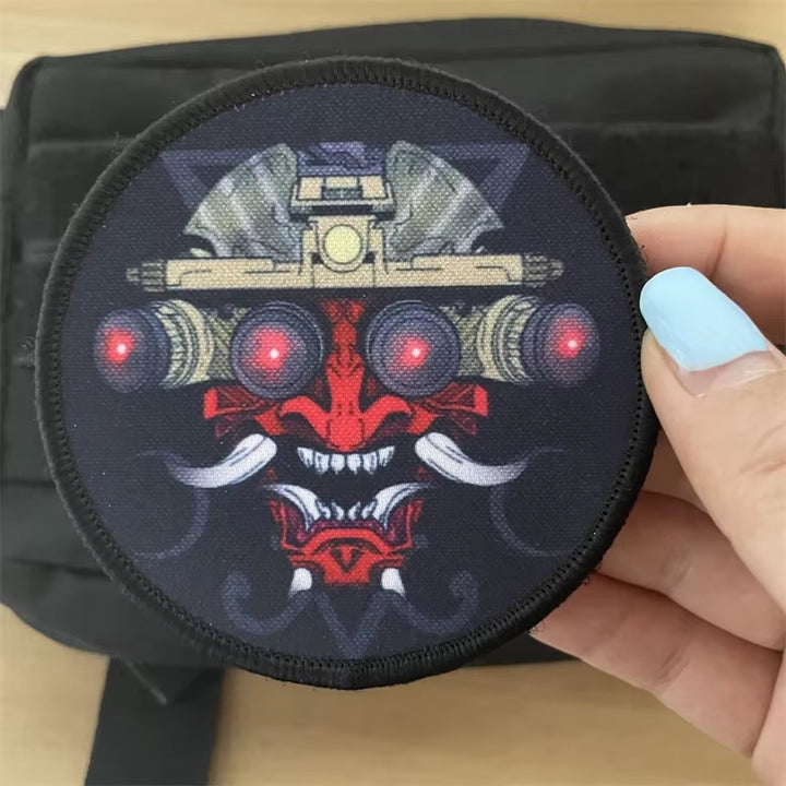 Prajnaparamita Ghost Warrior Tactical Patch Japanese Monster Hook and Loop Armband Cloth Sticker Backpack Patches Military