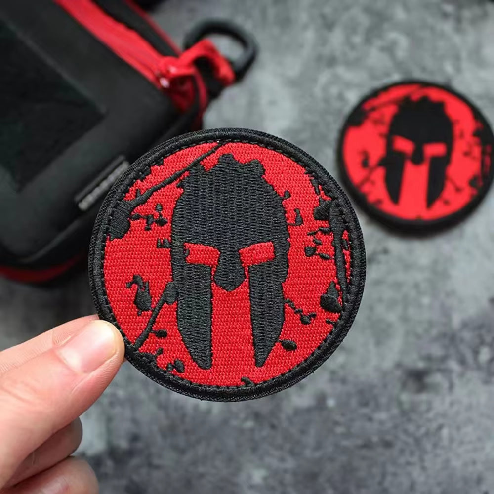 Spartan Armor Warrior Helmet Patch Embroidery Army Tactical Chapter DIY Badges Emblem Military Patches for Clothing Sticker