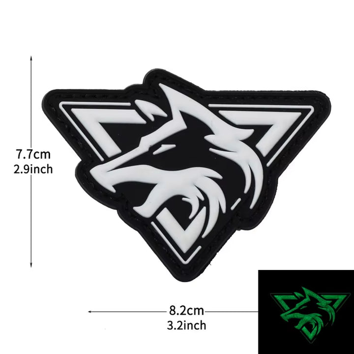 Wolf Head Morale Badge Patch PVC Luminous Tactical Armband Tactical Equipment Military Hook and Loop Patches Backpack Sticker