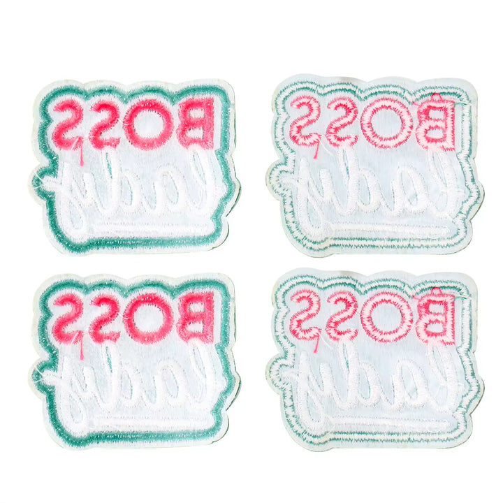 1Pcs Boss Lady English Letters Patch Cloth Stickers Embroidery Appliques Clothing Accessories DIY Badges T-Shirt Sewing Supplies