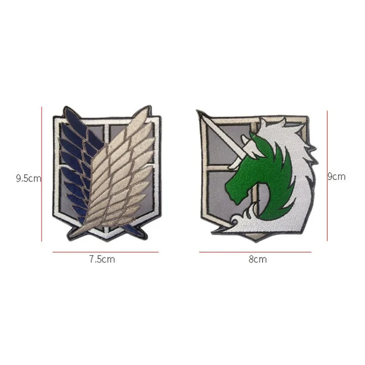 Attack on Titan Wings of Freedom Cosplay Patch Embroidery Velcros Badge for Clothing, Armband, Hook & Loop Apparel Patches, 1PC