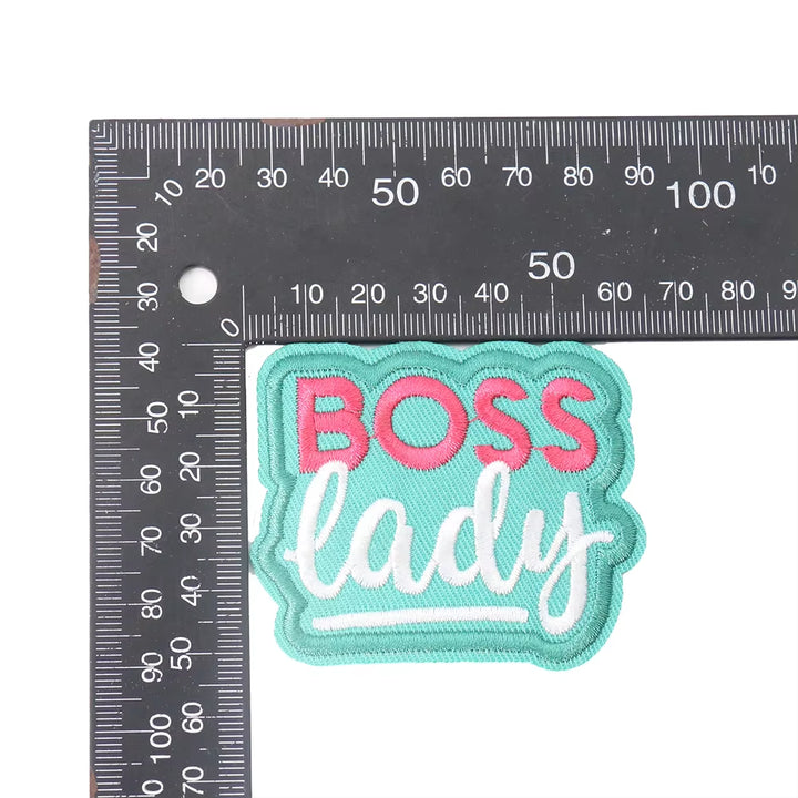 1Pcs Boss Lady English Letters Patch Cloth Stickers Embroidery Appliques Clothing Accessories DIY Badges T-Shirt Sewing Supplies