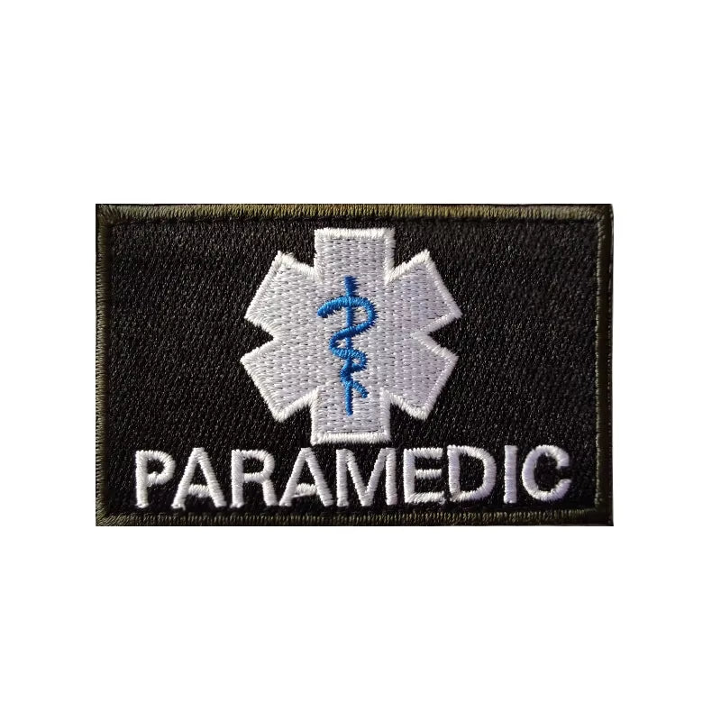Embroidery Patch Life Star Rescue PARAMEDIC Hook and Loop Badge Armband Clothing Accessories First Aid Snake Patch Badge Emblem