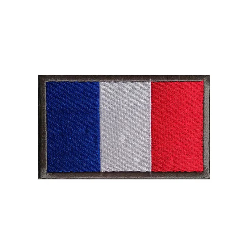 Portugal Flag Backpack Badge France Hook and Loop Embroidered Military Patches Flags Cloth Stickers Shoulder Applieque DIY