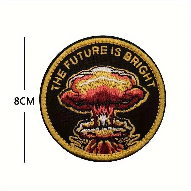 Vintage Nuclear Explosion Patches with Velcros – Retro Military Style, 6.5Cm/2.5In – Perfect for Jackets, Molle Bags, Hats & DIY