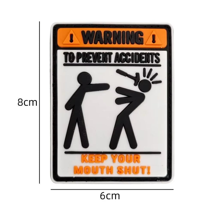 PVC Tactical Patches DO NOT TOUCH WARNING 3D Morale Badge Outdoor Backpack Sticker Decorative Hook and Loop Patch Applique