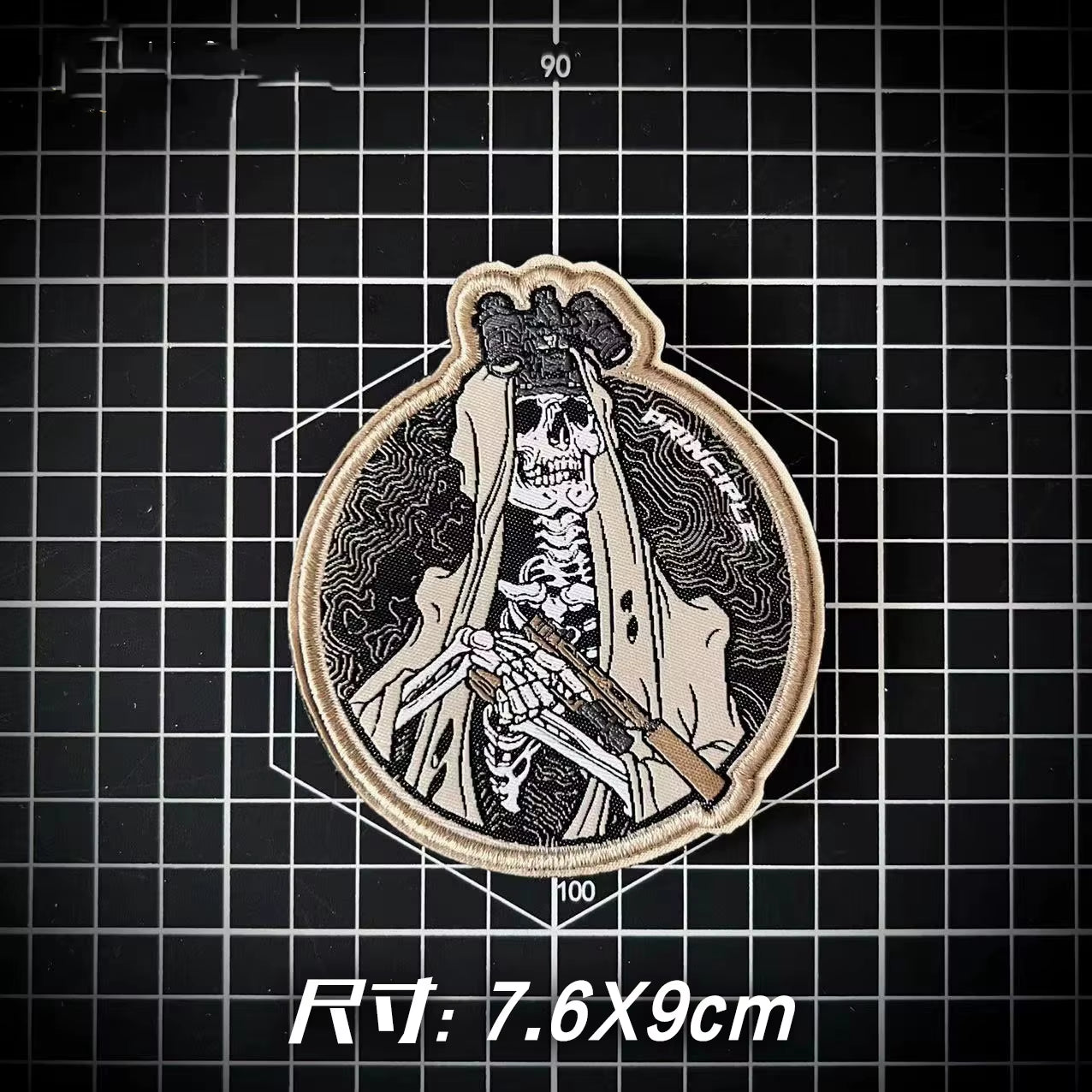 Spectre Squad Tactical Patch Embroidery Hook&Loop Patches Military Skull Warrior with Gun Morale Badges Combat Backpack Stickers