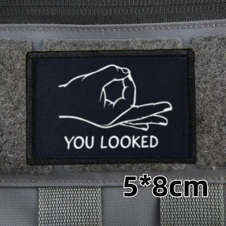 You Looked OK Tactical Patches Funny Printed Hook&Loop Patch Military OK Gesture Morale Badge Armband Backpack Stickers