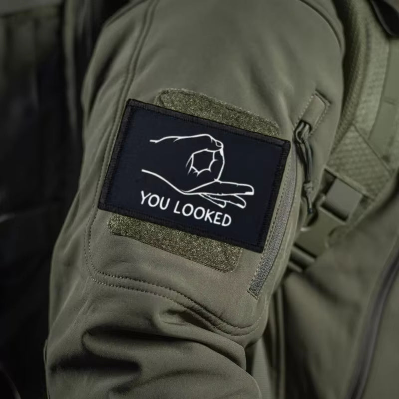 You Looked OK Tactical Patches Funny Printed Hook&Loop Patch Military OK Gesture Morale Badge Armband Backpack Stickers