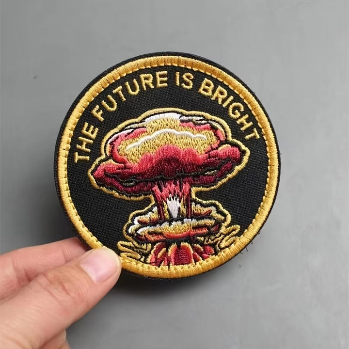 Vintage Nuclear Explosion Patches with Velcros – Retro Military Style, 6.5Cm/2.5In – Perfect for Jackets, Molle Bags, Hats & DIY