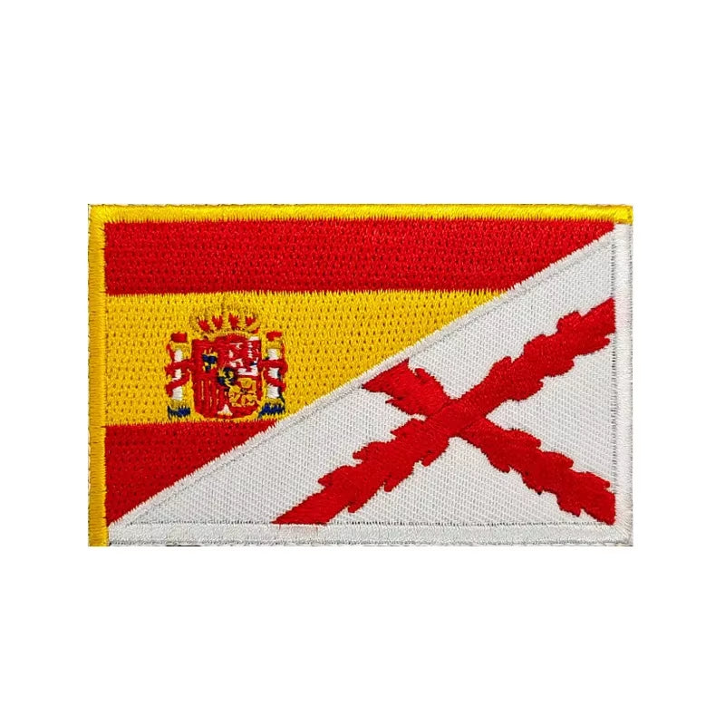 Quality Spain Flag Badge Hook Embroidered Military Cool Hat Patches Spanish Backpack Magic Sticker Cloth Shoulder Bag Applique