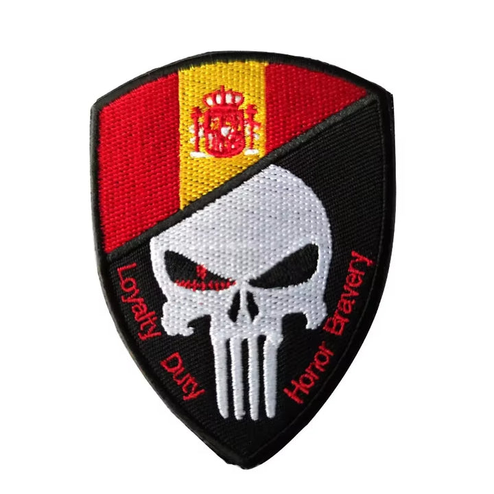 Quality Spain Flag Badge Hook Embroidered Military Cool Hat Patches Spanish Backpack Magic Sticker Cloth Shoulder Bag Applique