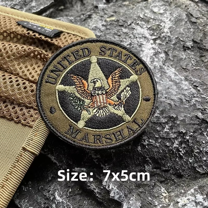 US Federal Marshal Vest Sticker Embroidered Hook&Loop Patch Tactical Accessories Morale Badge Military Patches Armband