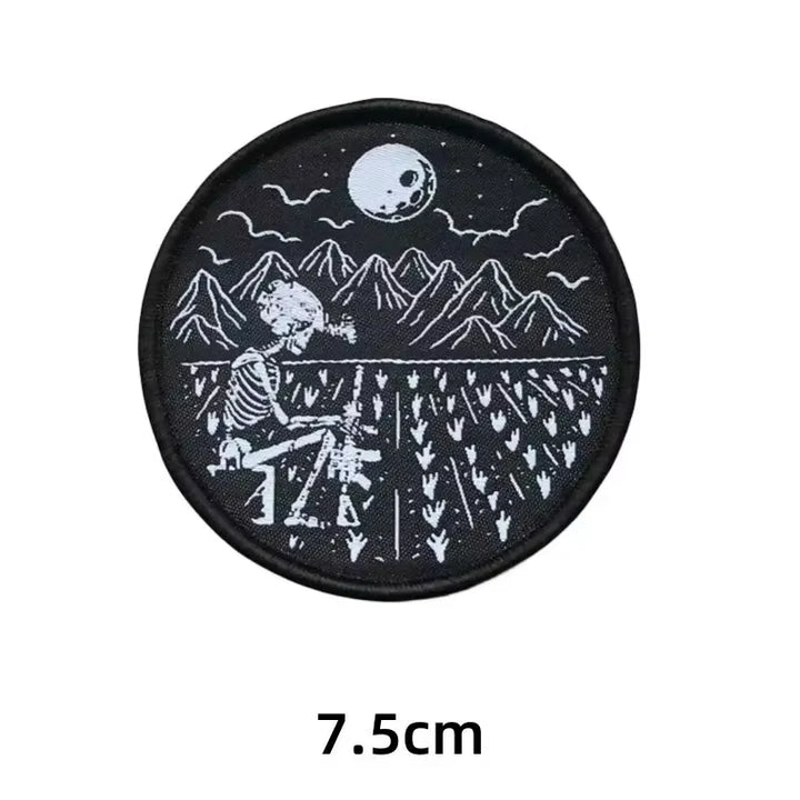 Skull Tactical Patches Mystery Ranch Embroidered Emblem Hook&Loop Patch Skull Head Morale Badge DIY Outdoor Backpack Applique