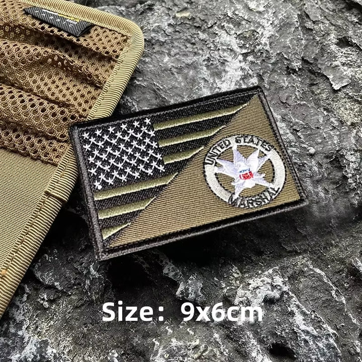 US Federal Marshal Vest Sticker Embroidered Hook&Loop Patch Tactical Accessories Morale Badge Military Patches Armband