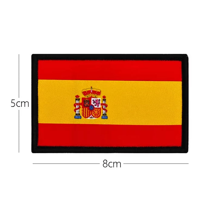 Quality Spain Flag Badge Hook Embroidered Military Cool Hat Patches Spanish Backpack Magic Sticker Cloth Shoulder Bag Applique