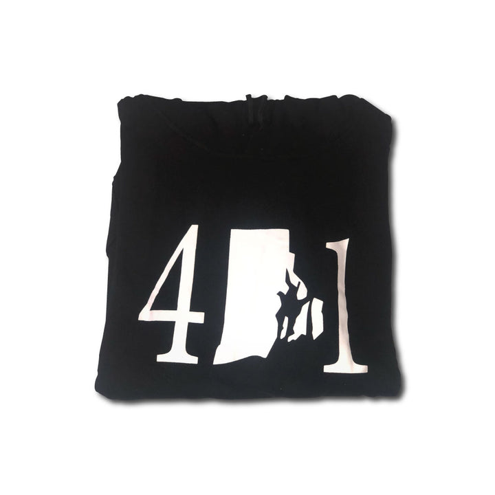 This Rep RI hoodie by One7 Style combines comfort and style, with a map graphic and 100% premium cotton material.